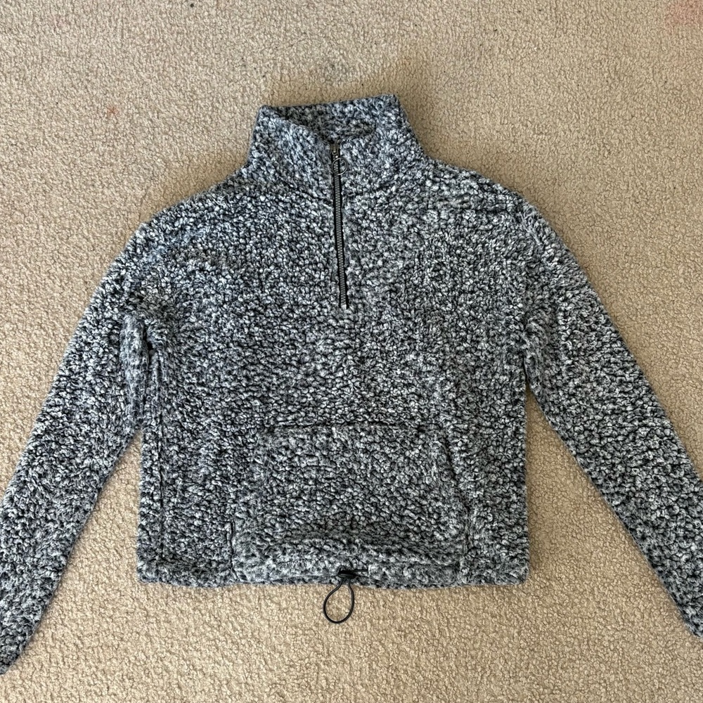 SO Gray Quarterzip Cozy Softest Sherpa